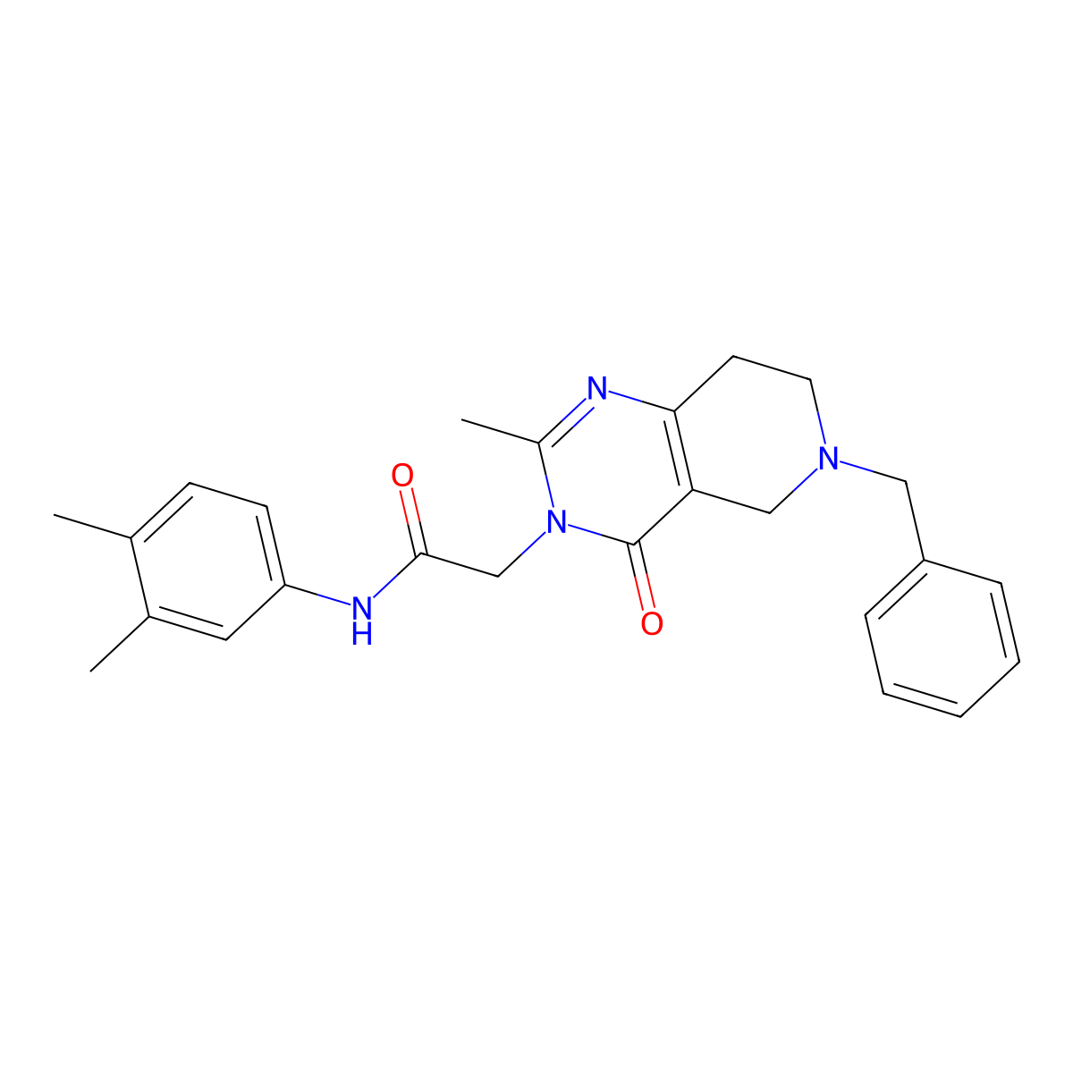 2-{6-benzyl-2-methyl-4-oxo-3H,4H,5H,6H,7H,8H-pyrido[4,3-d]pyrimidin-3-yl}-N-(3,4-dimethylphenyl)acetamide molecular structure, CAS 1251620-74-2