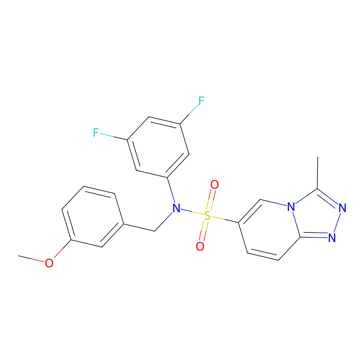 N-(3,5-difluorophenyl)-N-[(3-methoxyphenyl)methyl]-3-methyl-[1,2,4]triazolo[4,3-a]pyridine-6-sulfonamide molecular structure, CAS 1251620-75-3