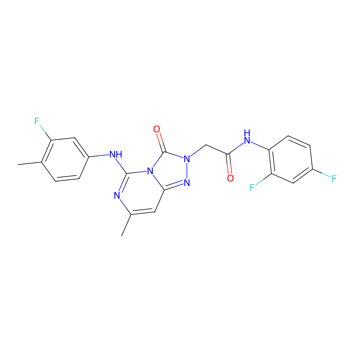 N-(2,4-difluorophenyl)-2-{5-[(3-fluoro-4-methylphenyl)amino]-7-methyl-3-oxo-2H,3H-[1,2,4]triazolo[4,3-c]pyrimidin-2-yl}acetamide molecular structure, CAS 1251620-76-4