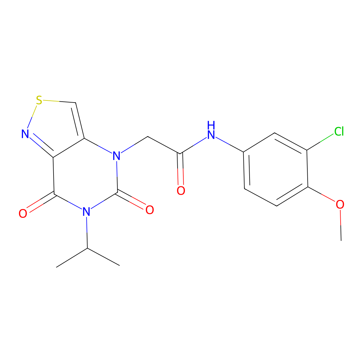 N-(3-chloro-4-methoxyphenyl)-2-(6-isopropyl-5,7-dioxo-6,7-dihydroisothiazolo[4,3-d]pyrimidin-4(5H)-yl)acetamide molecular structure, CAS 1251620-81-1