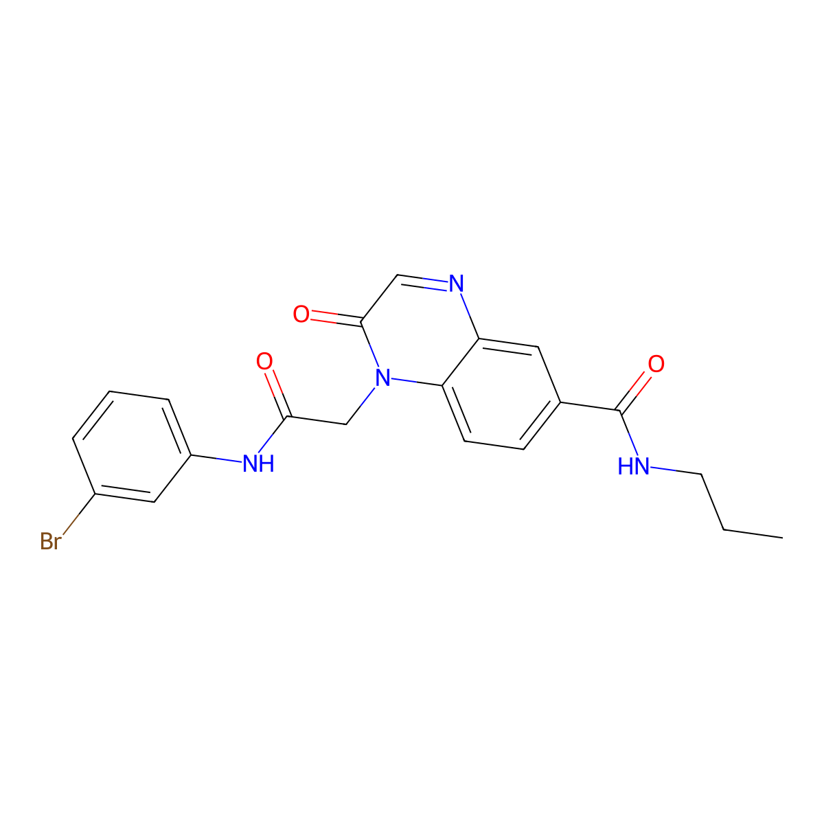 1-(2-((3-bromophenyl)amino)-2-oxoethyl)-2-oxo-N-propyl-1,2-dihydroquinoxaline-6-carboxamide molecular structure, CAS 1251620-97-9