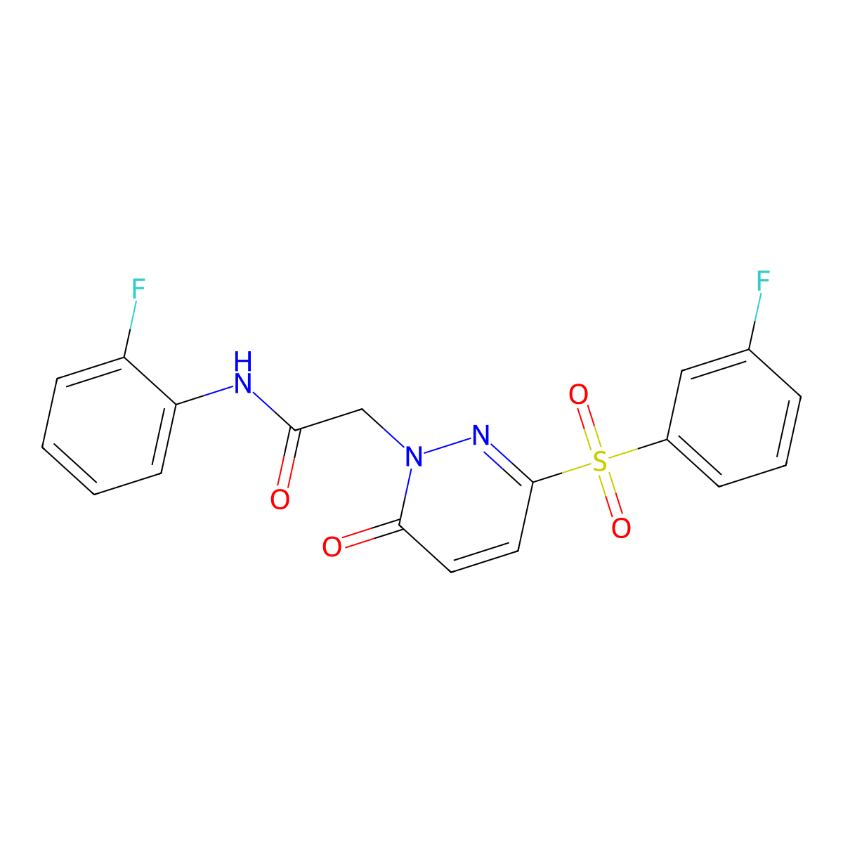 N-(2-fluorophenyl)-2-(3-((3-fluorophenyl)sulfonyl)-6-oxopyridazin-1(6H)-yl)acetamide molecular structure, CAS 1251621-07-4