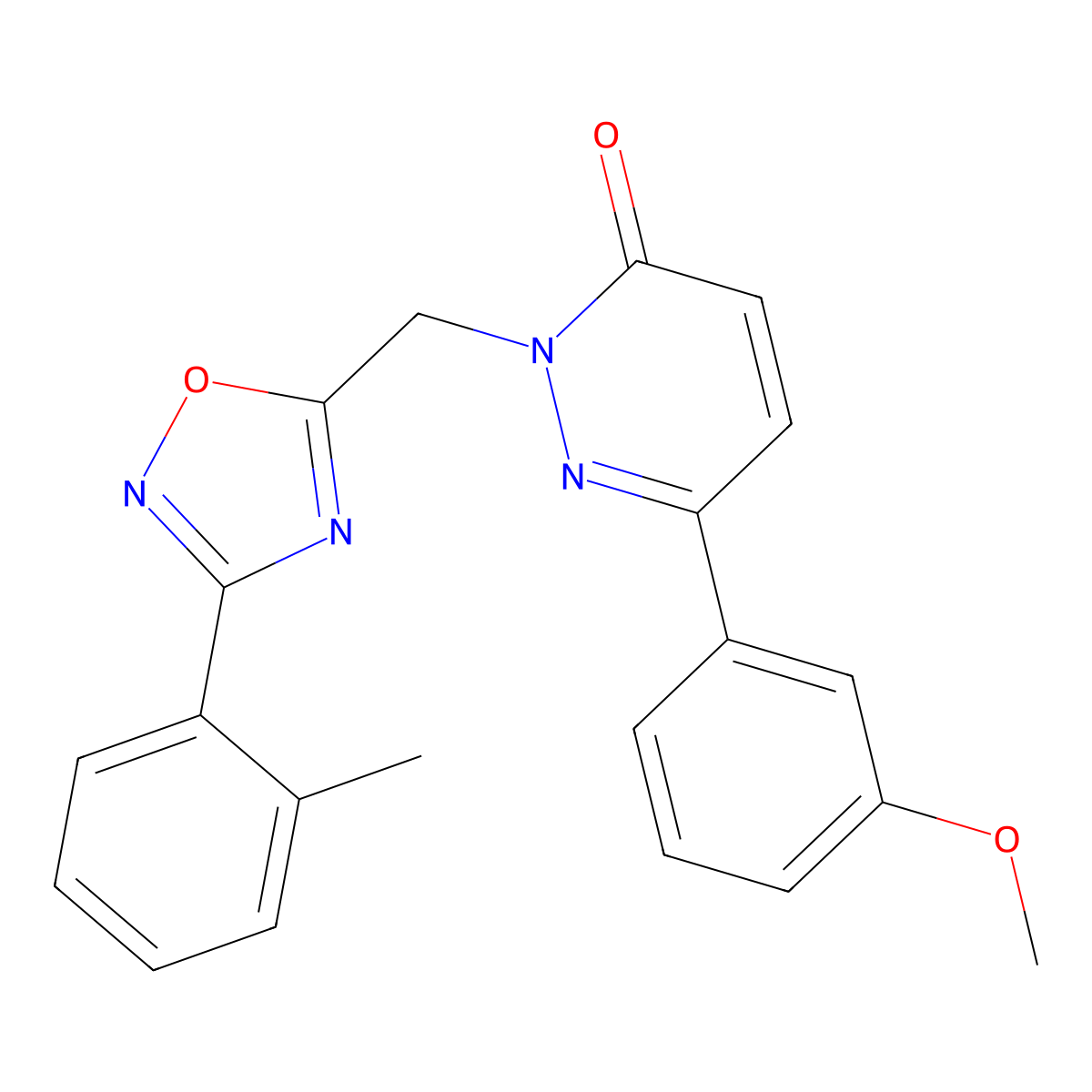6-(3-methoxyphenyl)-2-((3-(o-tolyl)-1,2,4-oxadiazol-5-yl)methyl)pyridazin-3(2H)-one molecular structure, CAS 1251621-23-4