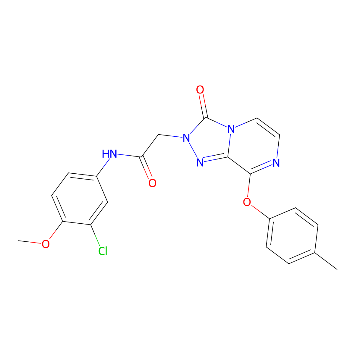 N-(3-chloro-4-methoxyphenyl)-2-(3-oxo-8-(p-tolyloxy)-[1,2,4]triazolo[4,3-a]pyrazin-2(3H)-yl)acetamide molecular structure, CAS 1251621-27-8
