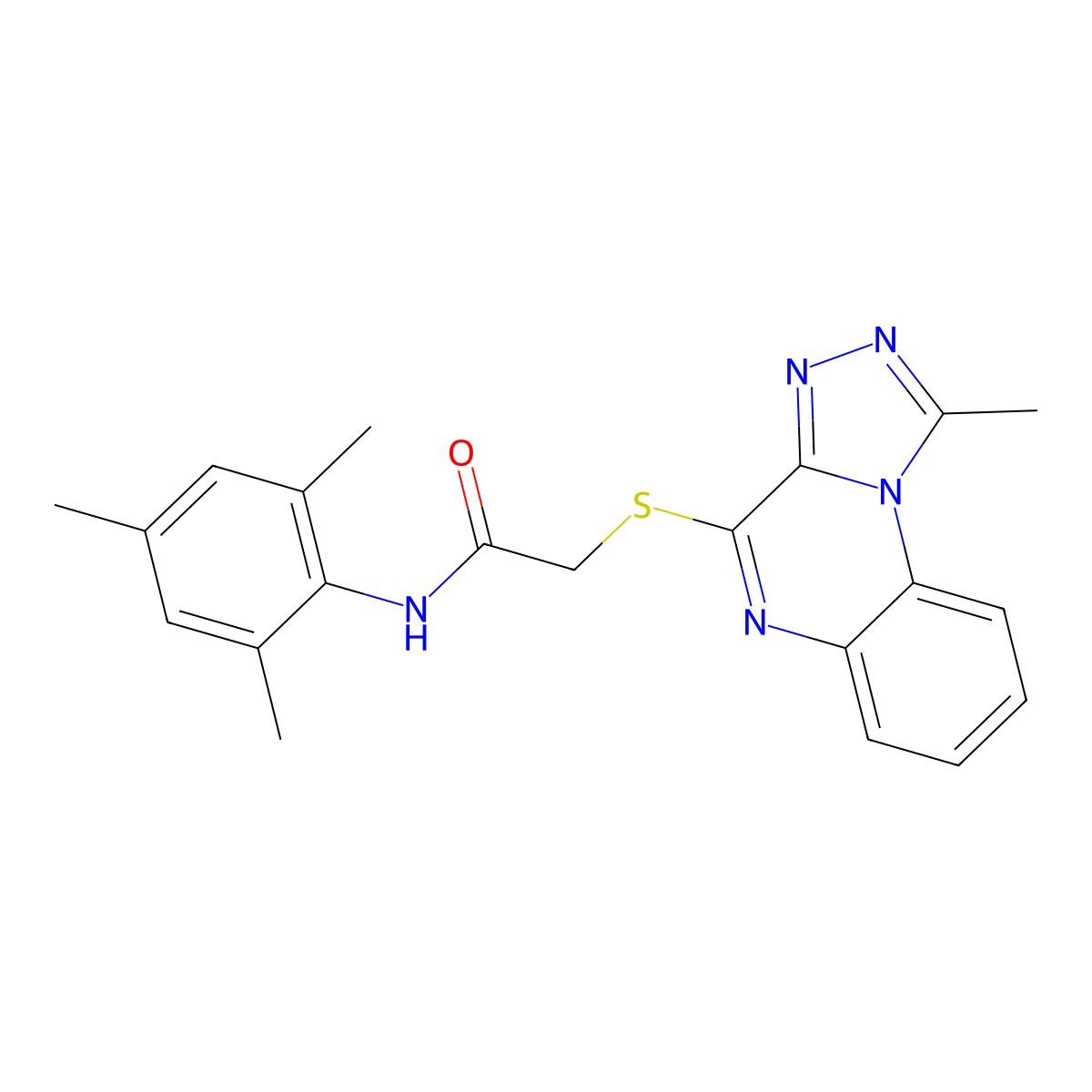 2-({1-methyl-[1,2,4]triazolo[4,3-a]quinoxalin-4-yl}sulfanyl)-N-(2,4,6-trimethylphenyl)acetamide molecular structure, CAS 1251621-28-9