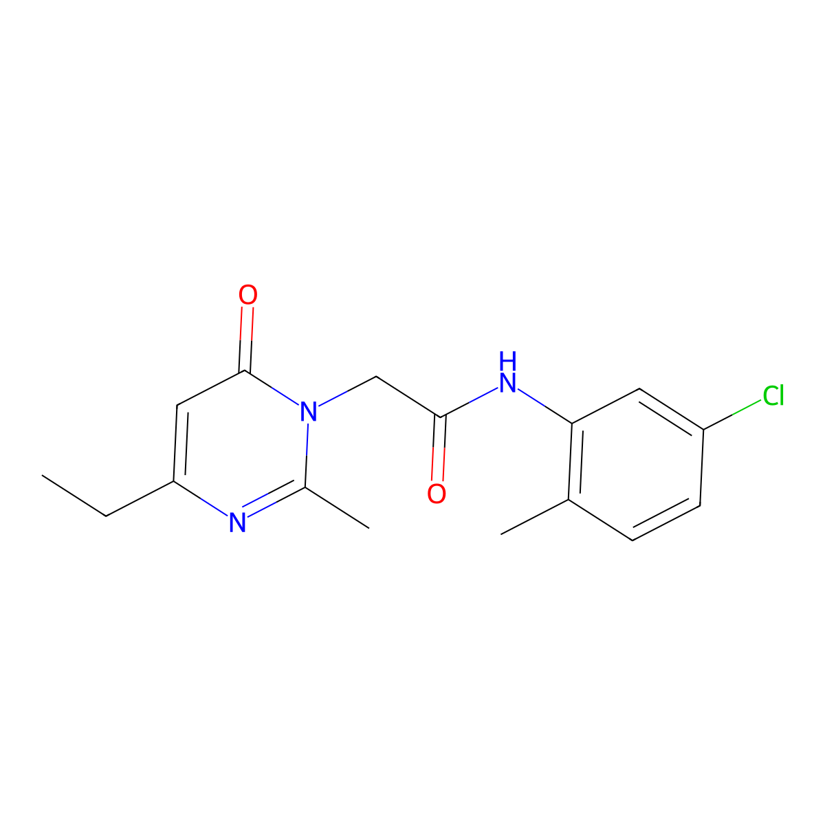 N-(5-chloro-2-methylphenyl)-2-(4-ethyl-2-methyl-6-oxopyrimidin-1(6H)-yl)acetamide molecular structure, CAS 1251621-54-1