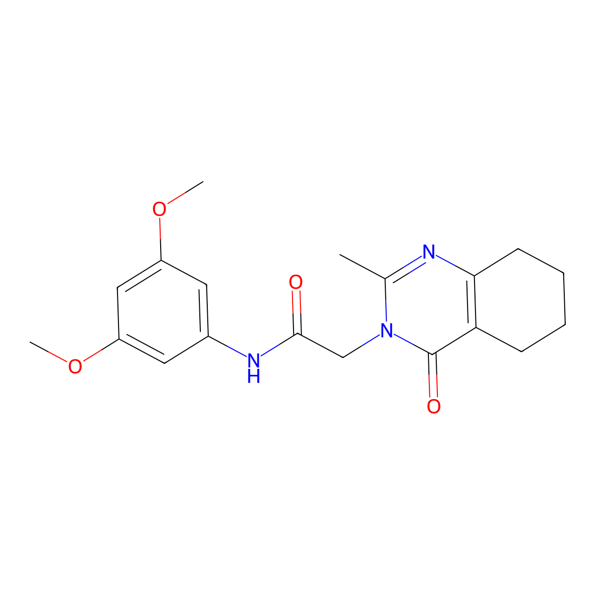 N-(3,5-dimethoxyphenyl)-2-(2-methyl-4-oxo-5,6,7,8-tetrahydroquinazolin-3(4H)-yl)acetamide molecular structure, CAS 1251621-60-9