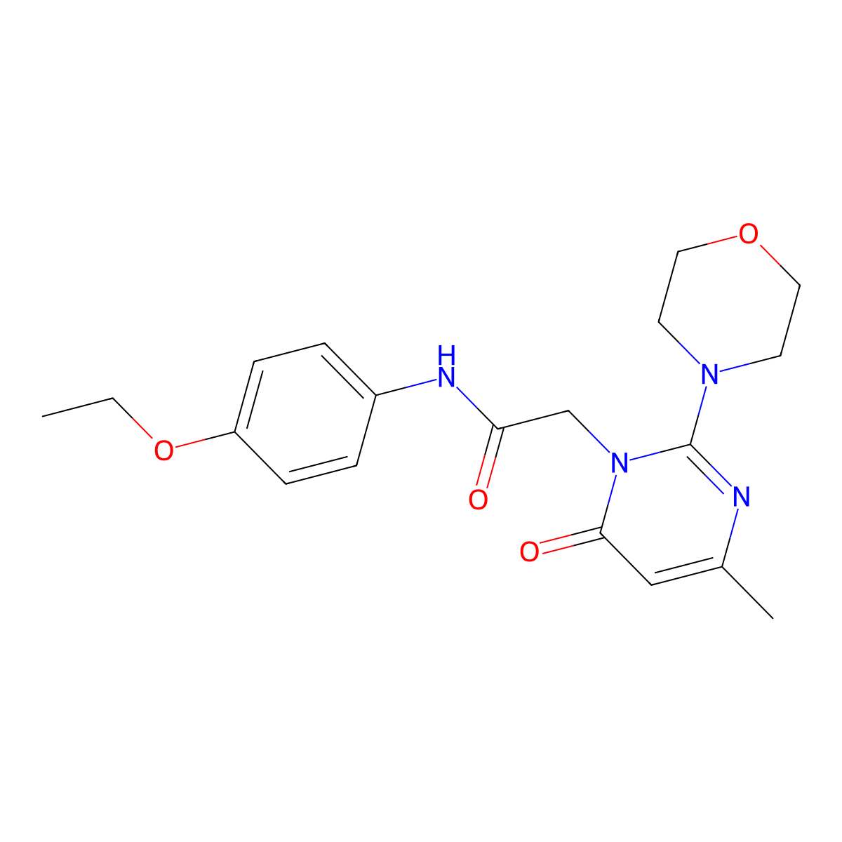 N-(4-ethoxyphenyl)-2-[4-methyl-2-(morpholin-4-yl)-6-oxo-1,6-dihydropyrimidin-1-yl]acetamide molecular structure, CAS 1251621-63-2