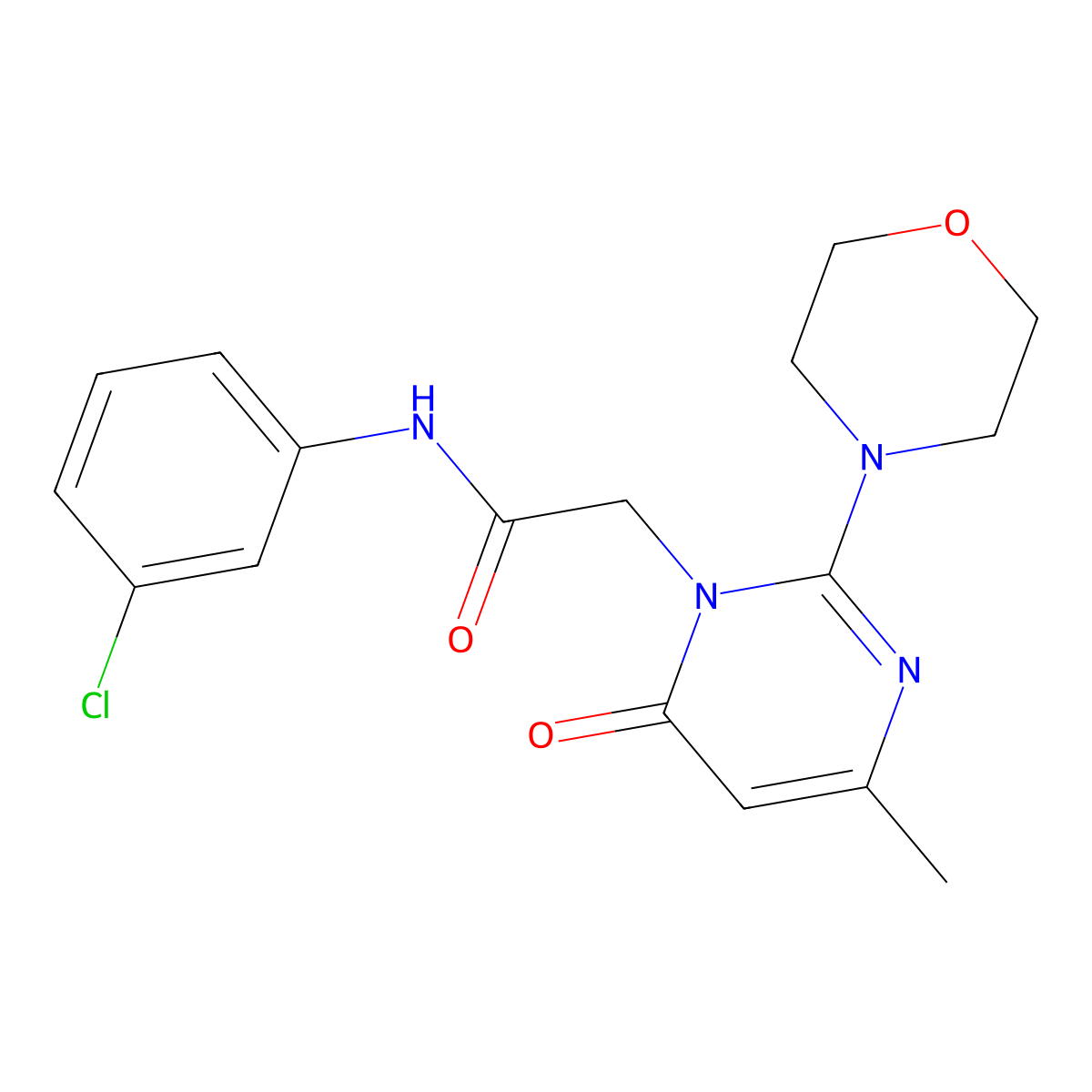N-(3-chlorophenyl)-2-(4-methyl-2-morpholin-4-yl-6-oxopyrimidin-1(6H)-yl)acetamide molecular structure, CAS 1251621-66-5