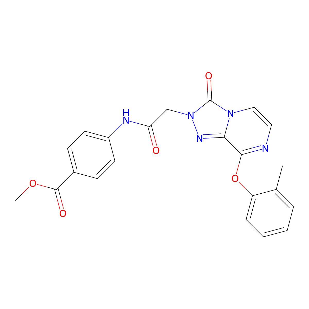 methyl 4-({[8-(2-methylphenoxy)-3-oxo[1,2,4]triazolo[4,3-a]pyrazin-2(3H)-yl]acetyl}amino)benzoate molecular structure, CAS 1251621-76-7