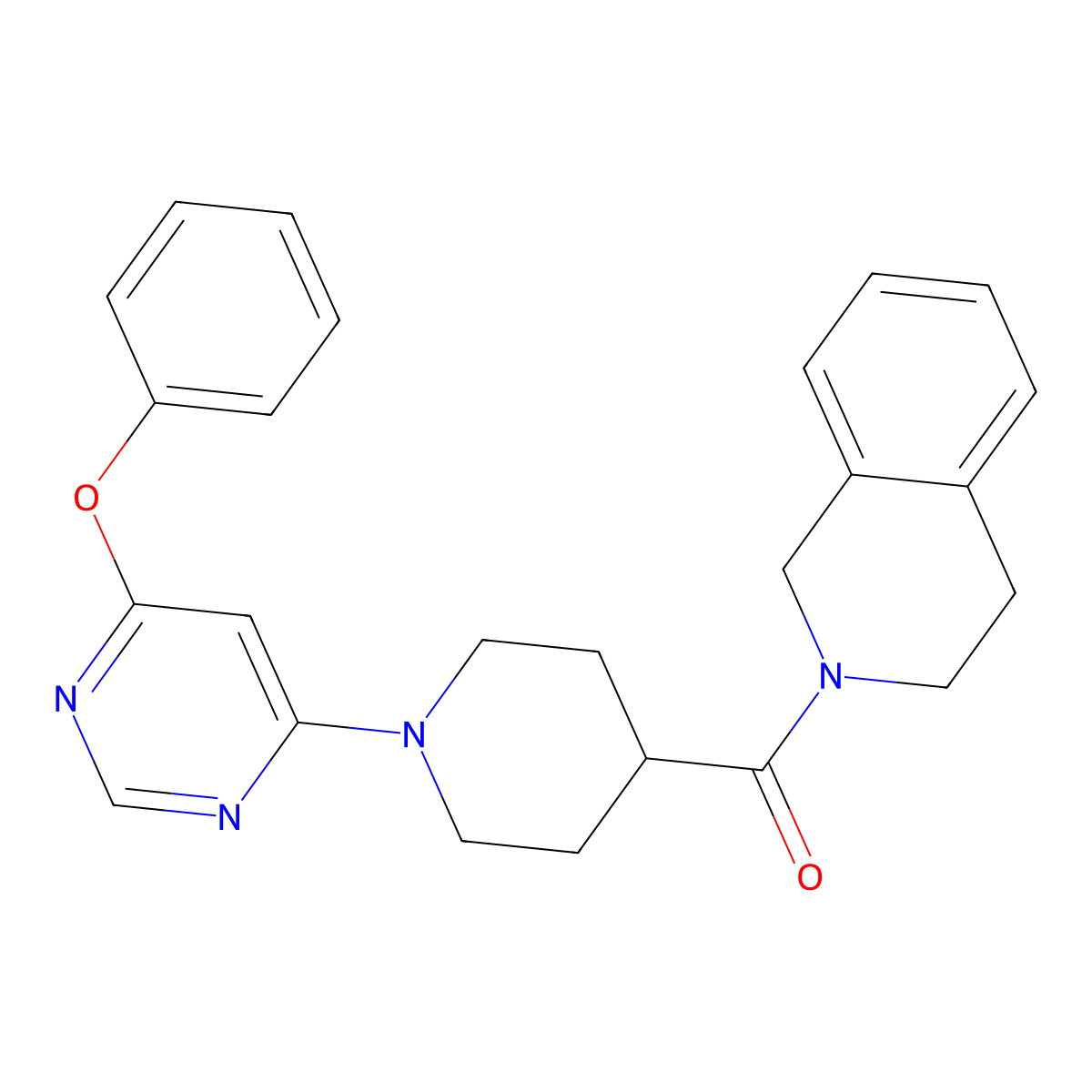 2-{[1-(6-Phenoxypyrimidin-4-yl)piperidin-4-yl]carbonyl}-1,2,3,4-tetrahydroisoquinoline molecular structure, CAS 1251621-78-9