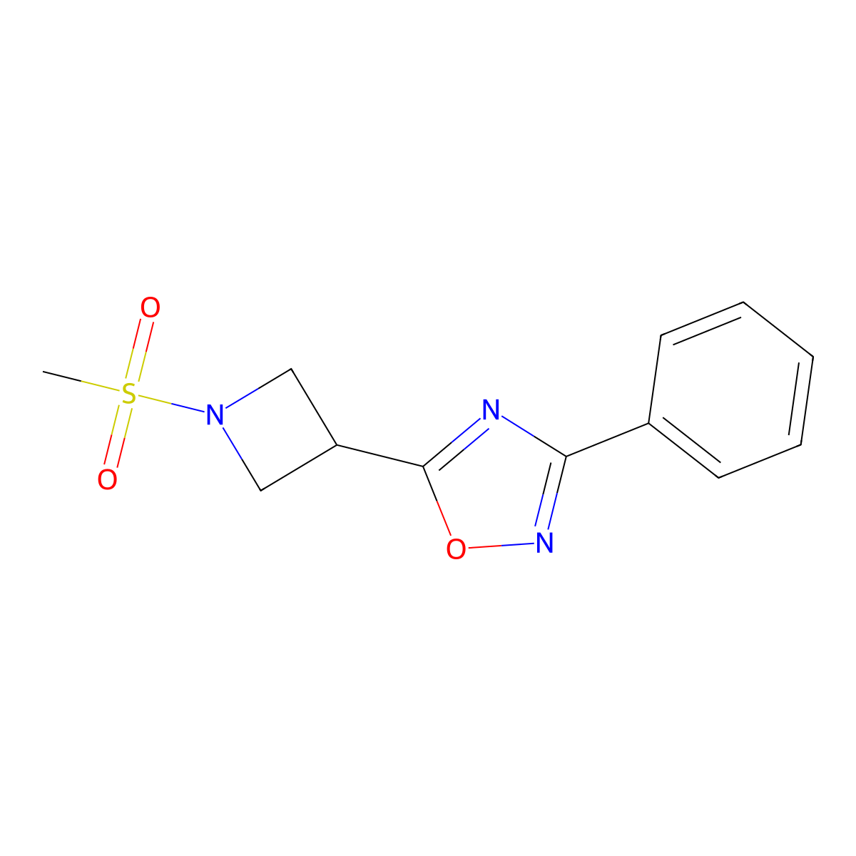 5-(1-(Methylsulfonyl)azetidin-3-yl)-3-phenyl-1,2,4-oxadiazole molecular structure, CAS 1251621-83-6