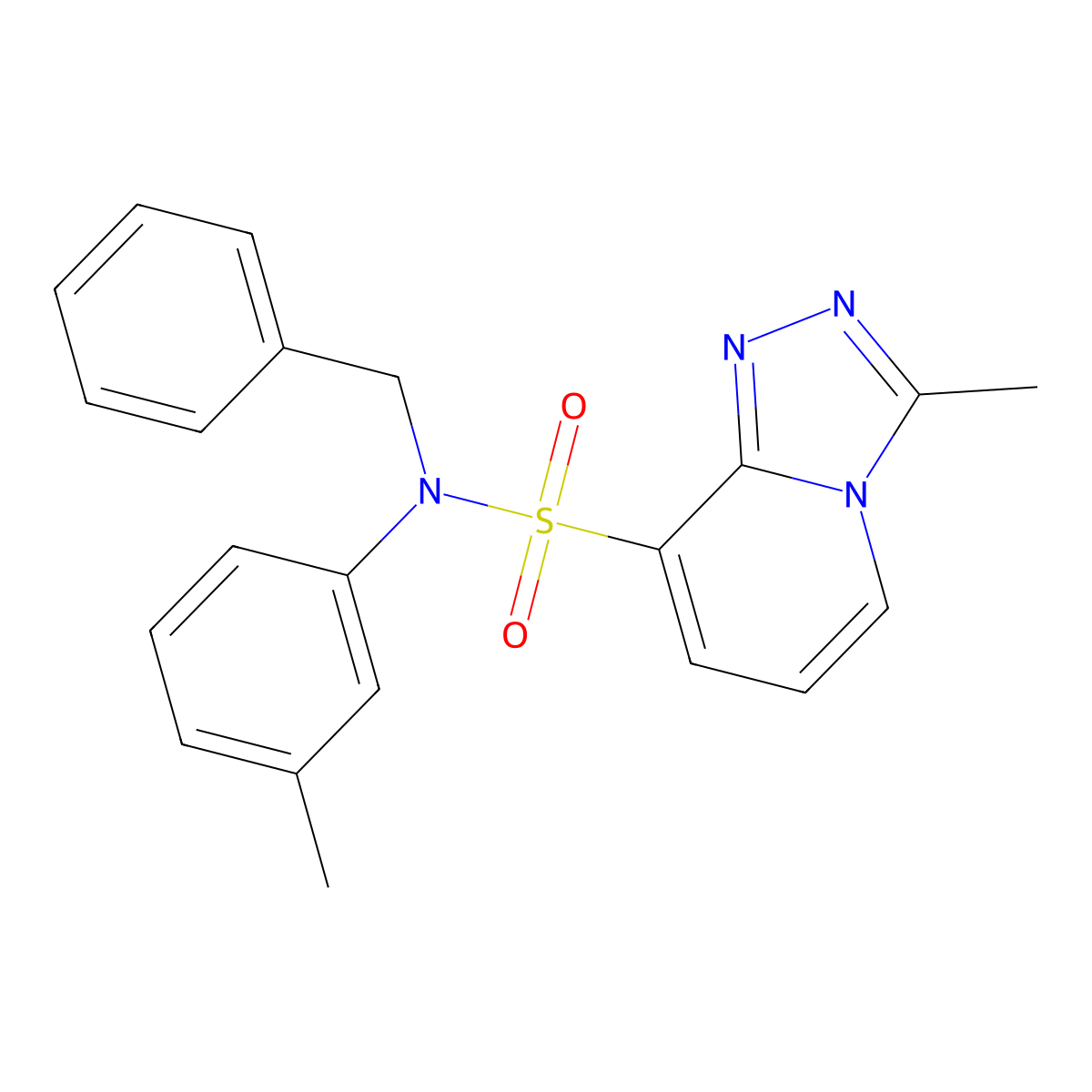 N-benzyl-3-methyl-N-(3-methylphenyl)-[1,2,4]triazolo[4,3-a]pyridine-8-sulfonamide molecular structure, CAS 1251621-85-8