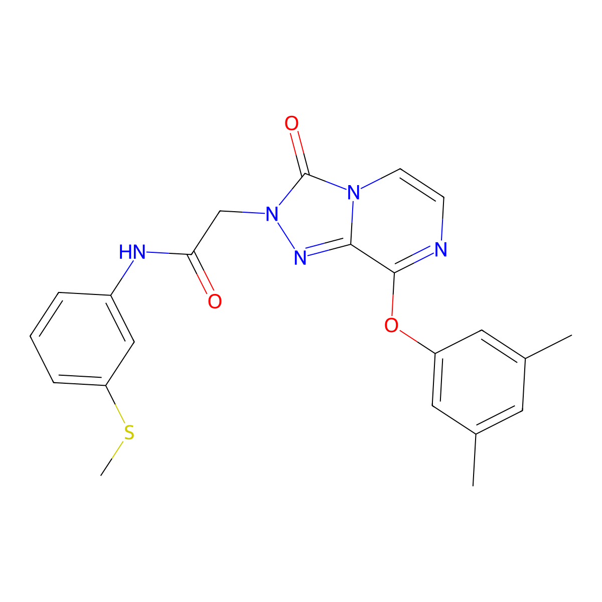 2-[8-(3,5-dimethylphenoxy)-3-oxo-2H,3H-[1,2,4]triazolo[4,3-a]pyrazin-2-yl]-N-[3-(methylsulfanyl)phenyl]acetamide molecular structure, CAS 1251621-89-2