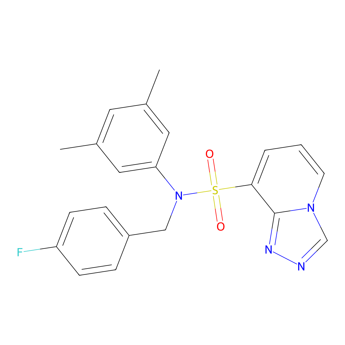 N-(3,5-dimethylphenyl)-N-[(4-fluorophenyl)methyl]-[1,2,4]triazolo[4,3-a]pyridine-8-sulfonamide molecular structure, CAS 1251621-96-1