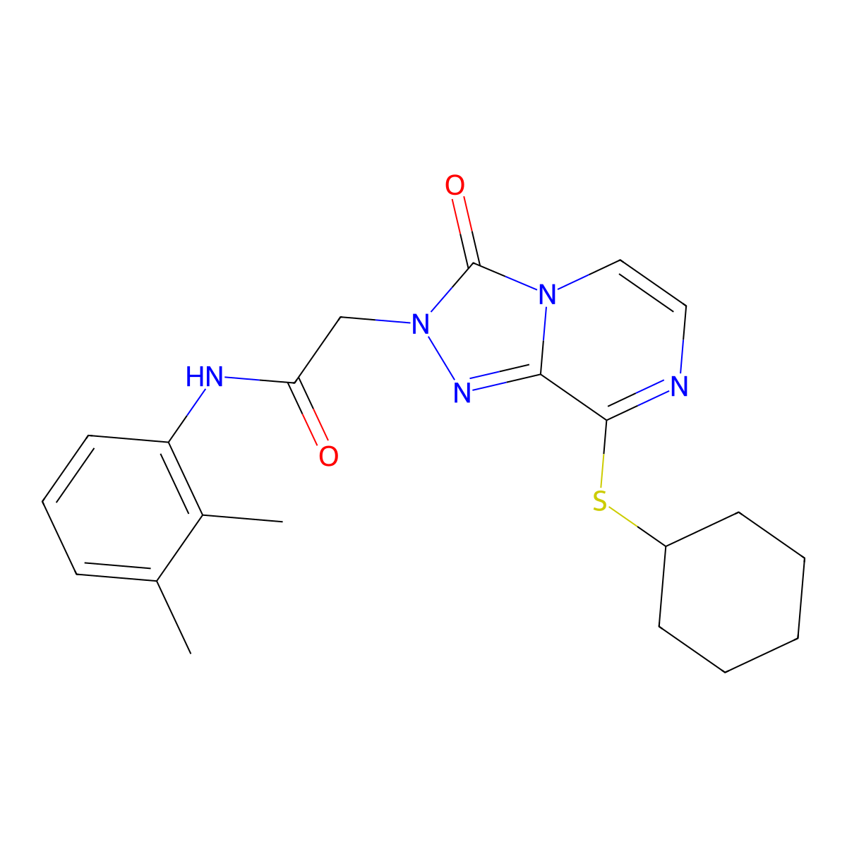 2-[8-(cyclohexylsulfanyl)-3-oxo-2H,3H-[1,2,4]triazolo[4,3-a]pyrazin-2-yl]-N-(2,3-dimethylphenyl)acetamide molecular structure, CAS 1251622-10-2