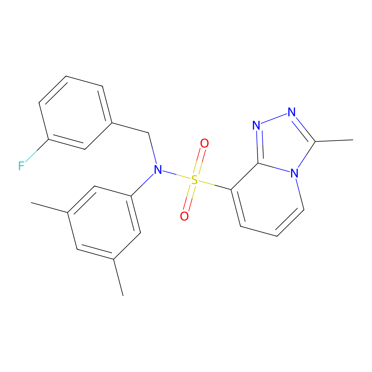 N-(3,5-dimethylphenyl)-N-[(3-fluorophenyl)methyl]-3-methyl-[1,2,4]triazolo[4,3-a]pyridine-8-sulfonamide molecular structure, CAS 1251622-12-4