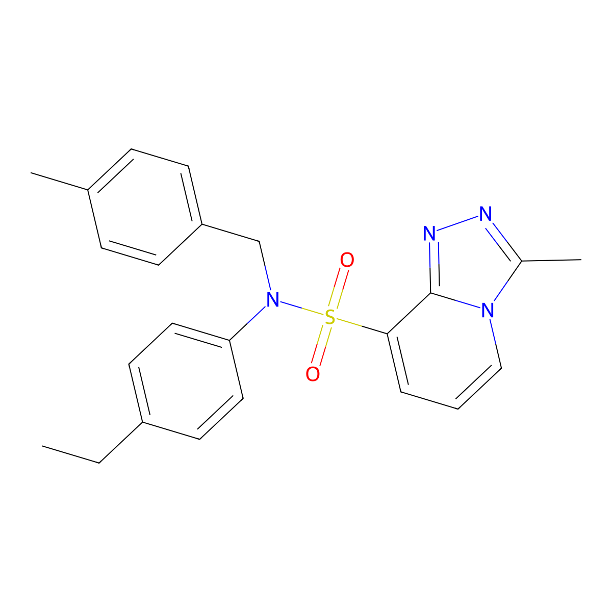 N-(4-ethylphenyl)-3-methyl-N-[(4-methylphenyl)methyl]-[1,2,4]triazolo[4,3-a]pyridine-8-sulfonamide molecular structure, CAS 1251622-21-5