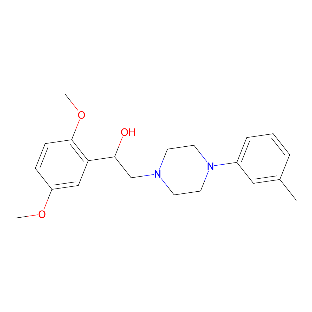 1-(2,5-Dimethoxyphenyl)-2-(4-(m-tolyl)piperazin-1-yl)ethanol molecular structure, CAS 1251622-24-8