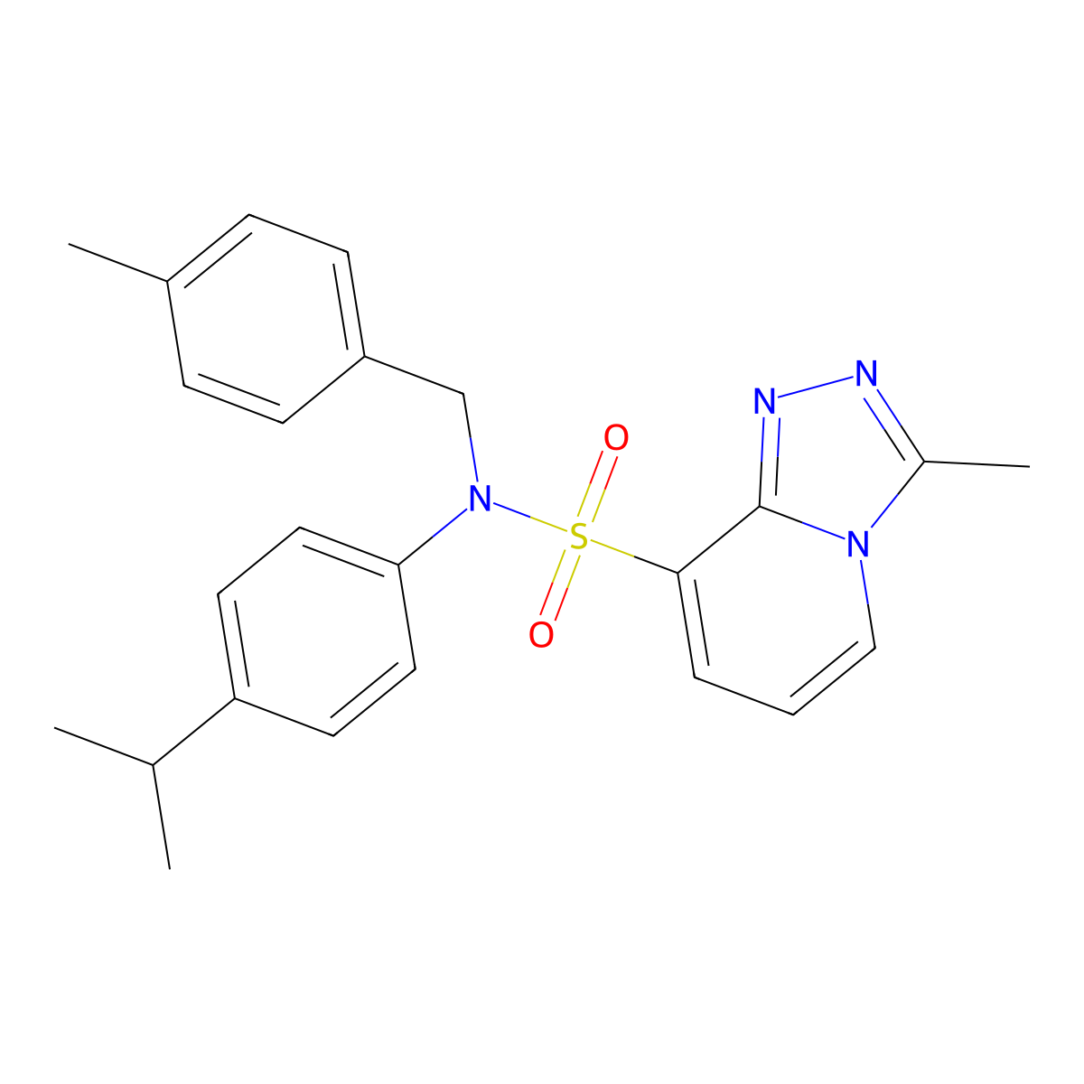 3-methyl-N-[(4-methylphenyl)methyl]-N-[4-(propan-2-yl)phenyl]-[1,2,4]triazolo[4,3-a]pyridine-8-sulfonamide molecular structure, CAS 1251622-28-2