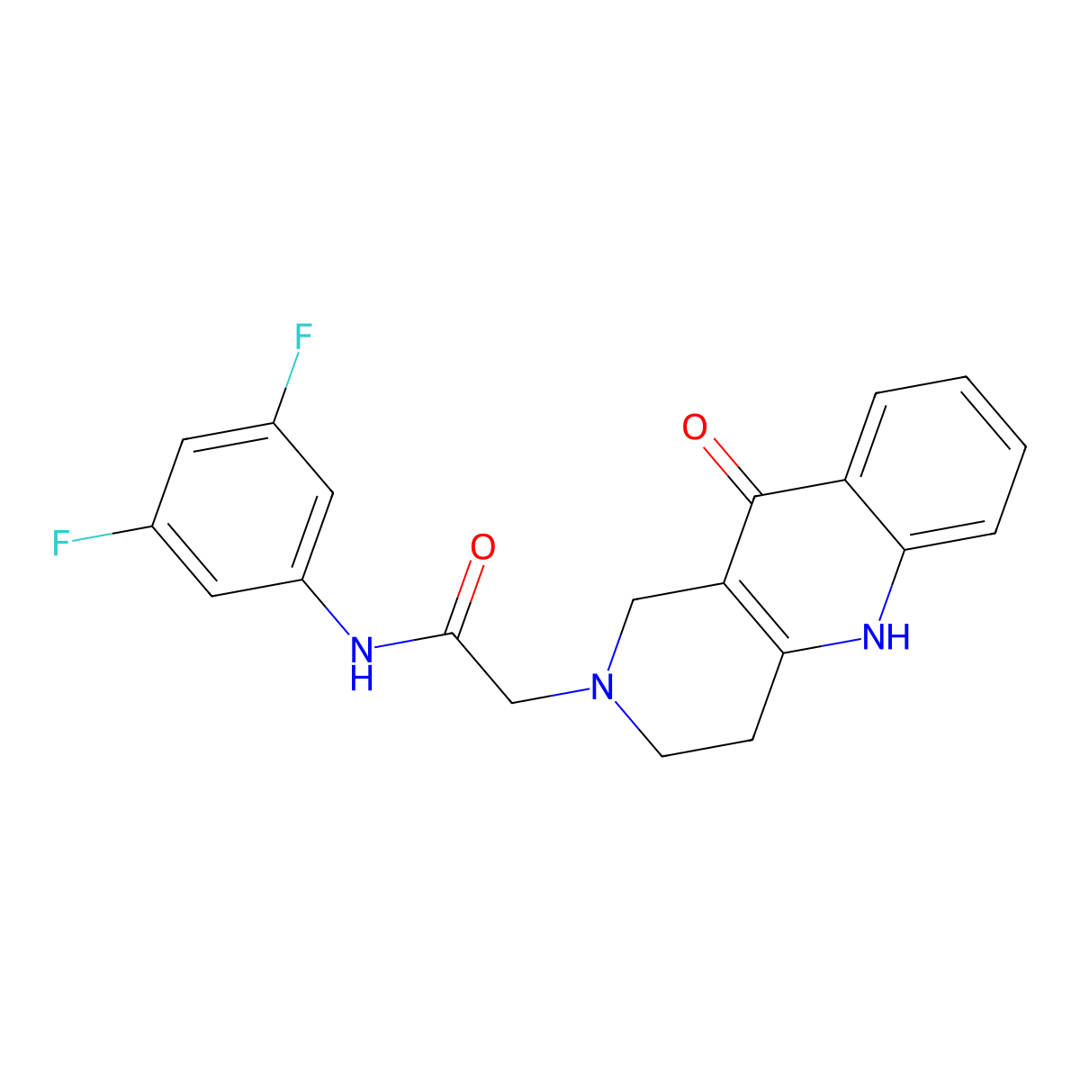 N-(3,5-difluorophenyl)-2-(10-oxo-3,4,5,10-tetrahydrobenzo[b][1,6]naphthyridin-2(1H)-yl)acetamide molecular structure, CAS 1251622-62-4