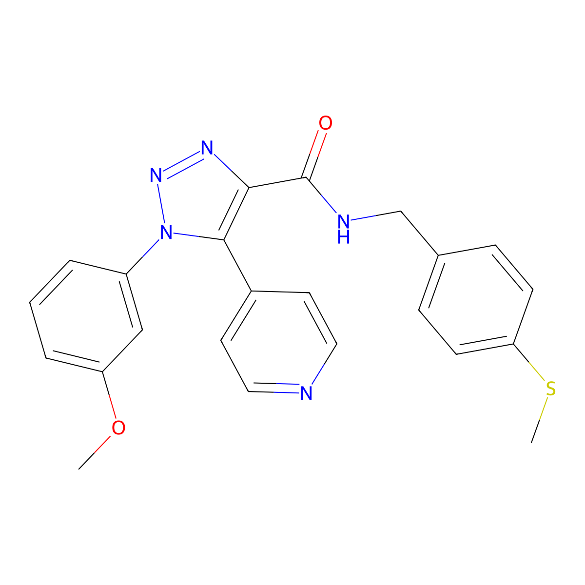 1-(3-methoxyphenyl)-N-[4-(methylsulfanyl)benzyl]-5-(pyridin-4-yl)-1H-1,2,3-triazole-4-carboxamide molecular structure, CAS 1251622-93-1