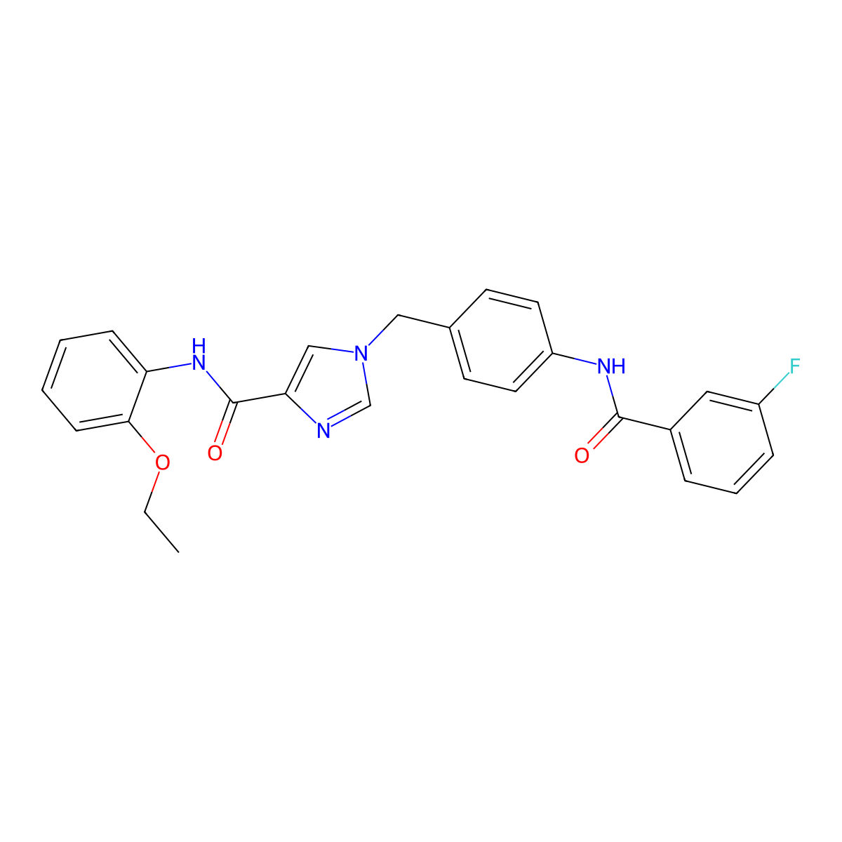N-(2-ethoxyphenyl)-1-{[4-(3-fluorobenzamido)phenyl]methyl}-1H-imidazole-4-carboxamide molecular structure, CAS 1251623-01-4