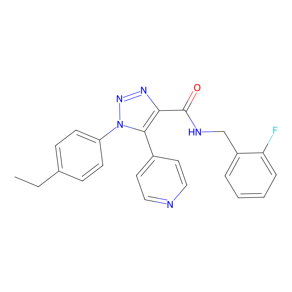 1-(4-ethylphenyl)-N-[(2-fluorophenyl)methyl]-5-(pyridin-4-yl)-1H-1,2,3-triazole-4-carboxamide molecular structure, CAS 1251623-02-5