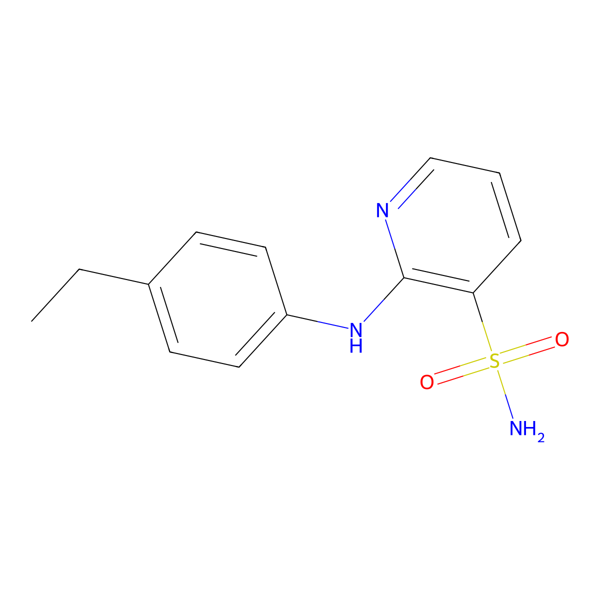 2-[(4-Ethylphenyl)amino]pyridine-3-sulfonamide molecular structure, CAS 1251623-06-9