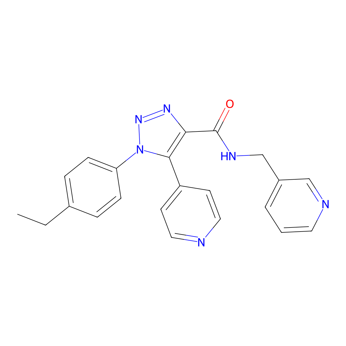 1-(4-ethylphenyl)-N-[(pyridin-3-yl)methyl]-5-(pyridin-4-yl)-1H-1,2,3-triazole-4-carboxamide molecular structure, CAS 1251623-07-0