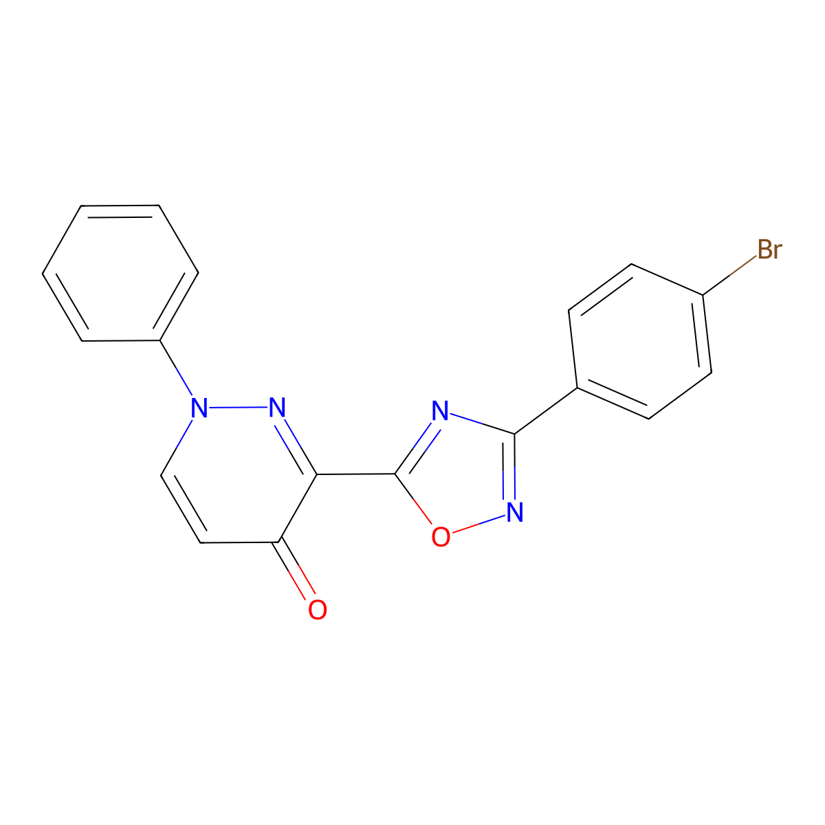 3-(3-(4-bromophenyl)-1,2,4-oxadiazol-5-yl)-1-phenylpyridazin-4(1H)-one molecular structure, CAS 1251623-23-0