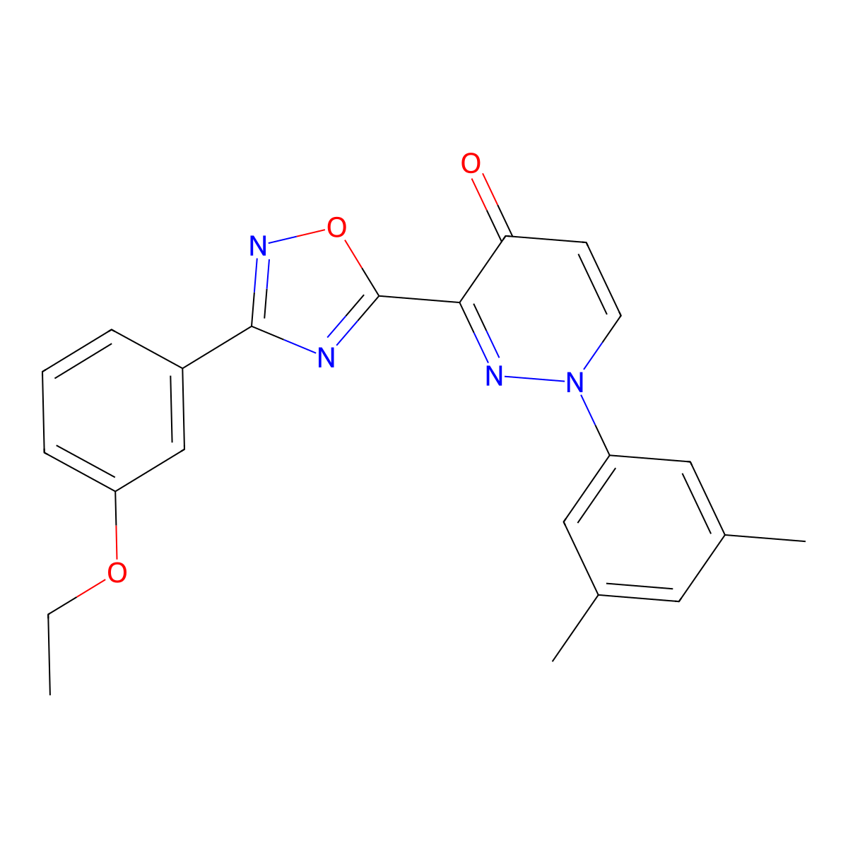 1-(3,5-Dimethylphenyl)-3-[3-(3-ethoxyphenyl)-1,2,4-oxadiazol-5-yl]-1,4-dihydropyridazin-4-one molecular structure, CAS 1251623-30-9