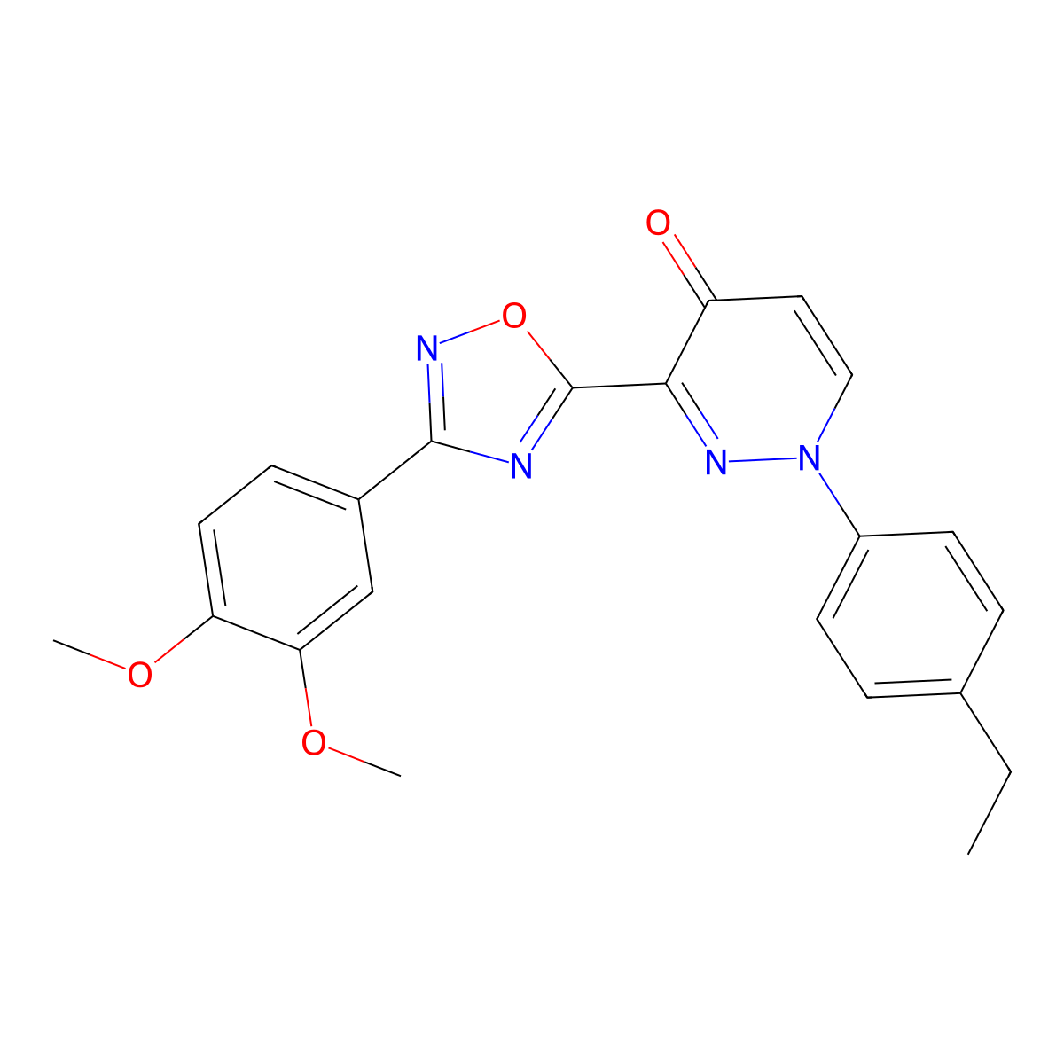 3-(3-(3,4-dimethoxyphenyl)-1,2,4-oxadiazol-5-yl)-1-(4-ethylphenyl)pyridazin-4(1H)-one molecular structure, CAS 1251623-38-7