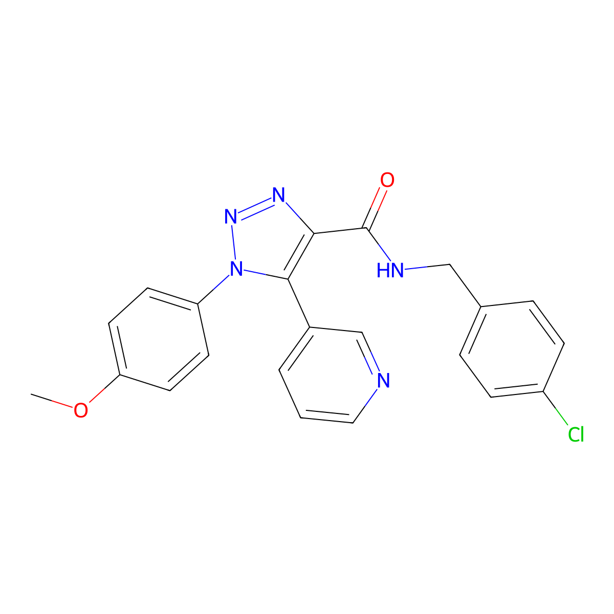 N-(4-chlorobenzyl)-1-(4-methoxyphenyl)-5-(pyridin-3-yl)-1H-1,2,3-triazole-4-carboxamide molecular structure, CAS 1251623-42-3