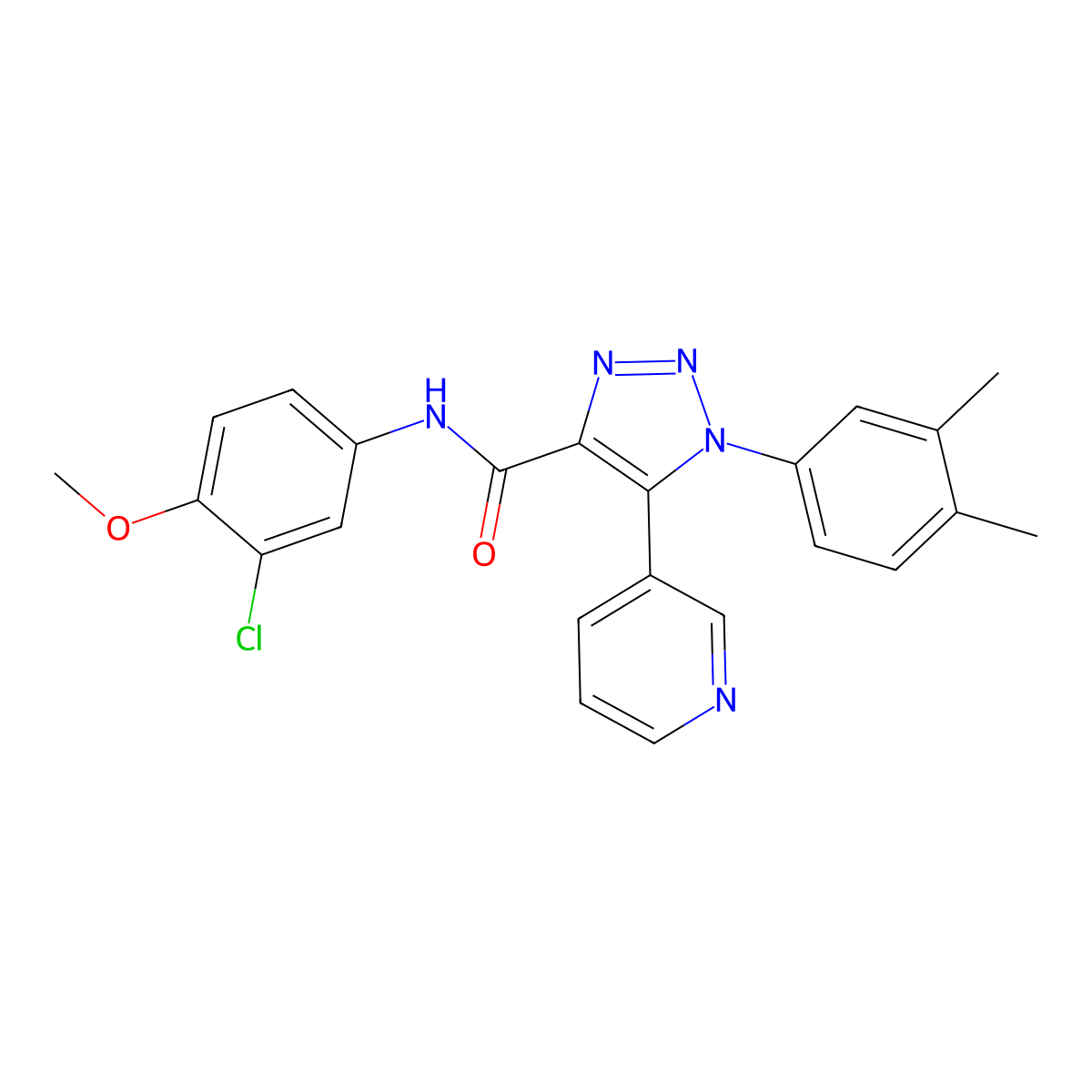 N-(3-chloro-4-methoxyphenyl)-1-(3,4-dimethylphenyl)-5-(pyridin-3-yl)-1H-1,2,3-triazole-4-carboxamide molecular structure, CAS 1251623-47-8