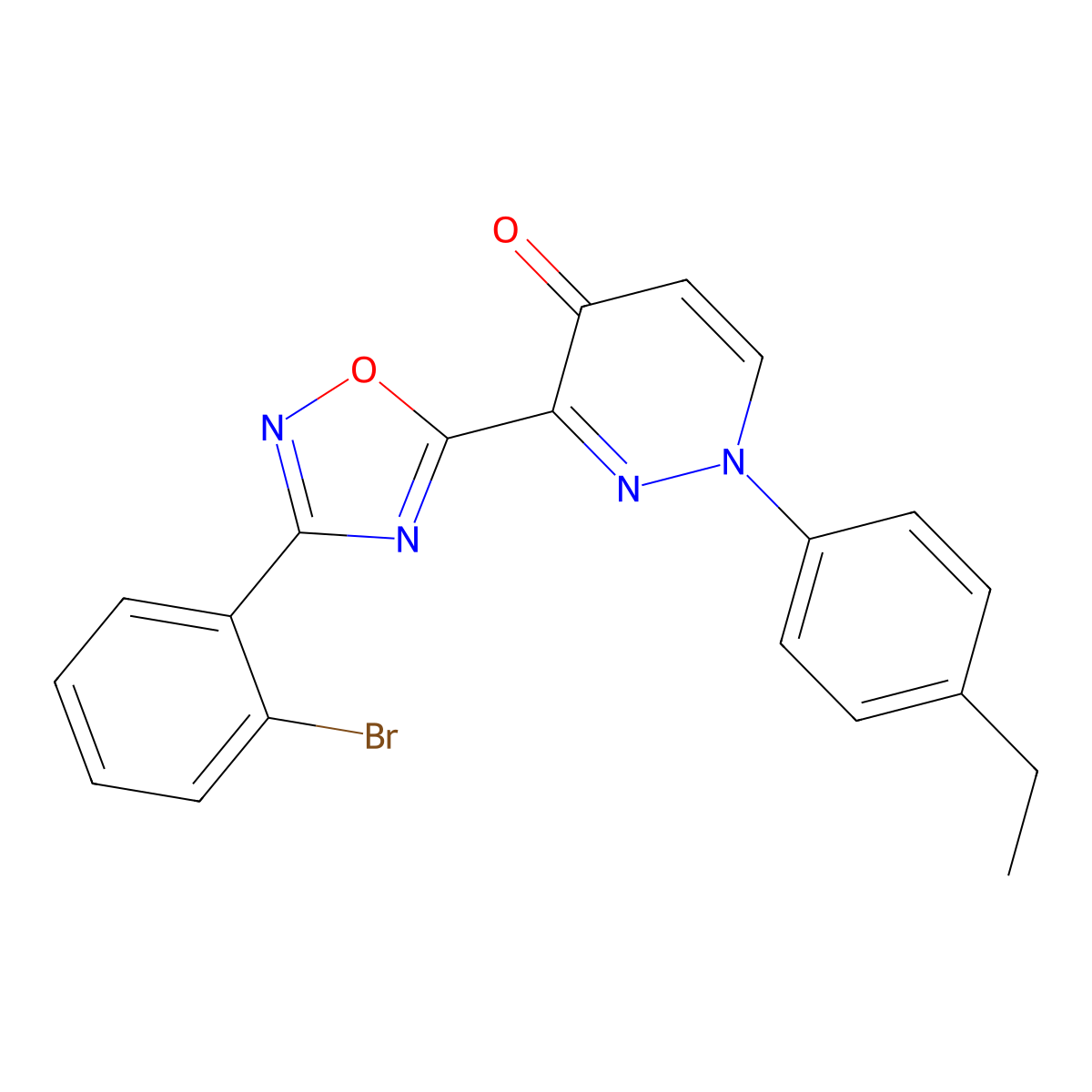 3-(3-(2-bromophenyl)-1,2,4-oxadiazol-5-yl)-1-(4-ethylphenyl)pyridazin-4(1H)-one molecular structure, CAS 1251623-48-9