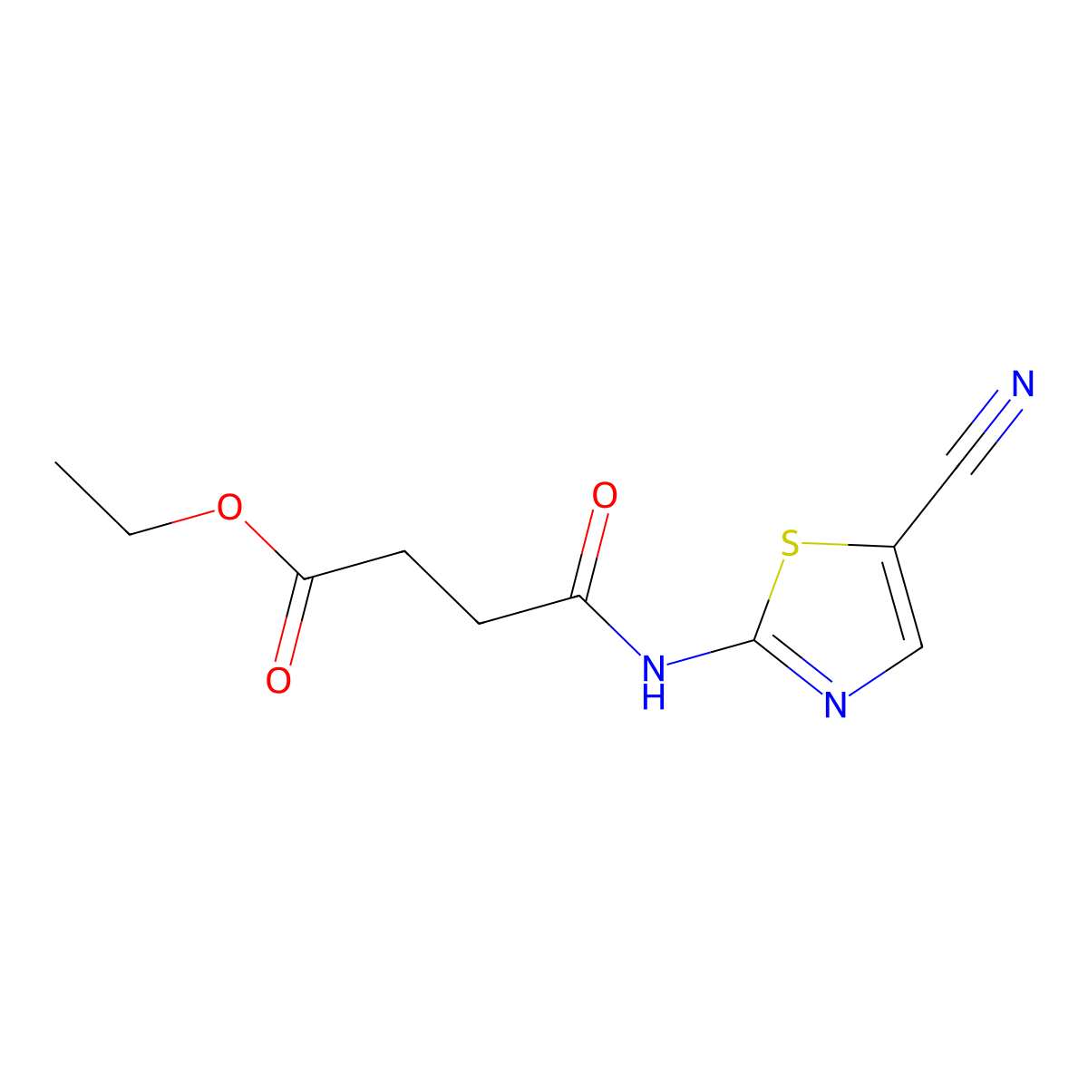 Ethyl 4-((5-cyanothiazol-2-yl)amino)-4-oxobutanoate molecular structure, CAS 1251623-52-5