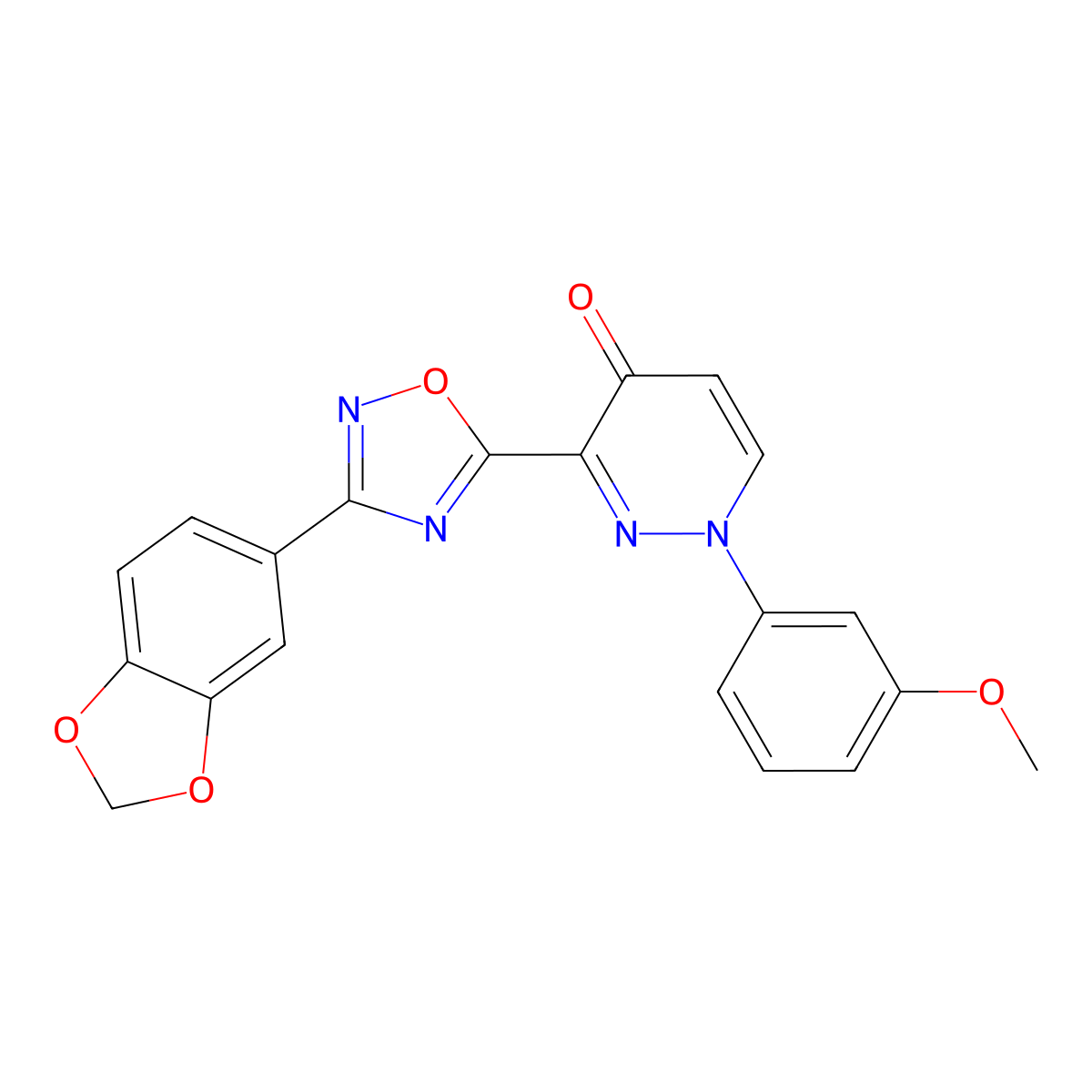 3-(3-(benzo[d][1,3]dioxol-5-yl)-1,2,4-oxadiazol-5-yl)-1-(3-methoxyphenyl)pyridazin-4(1H)-one molecular structure, CAS 1251623-55-8