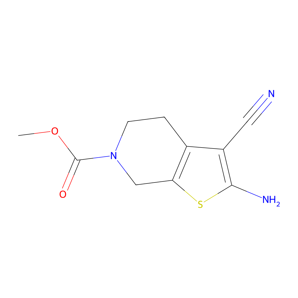 methyl 2-amino-3-cyano-4,7-dihydrothieno[2,3-c]pyridine-6(5H)-carboxylate molecular structure, CAS 1251623-68-3