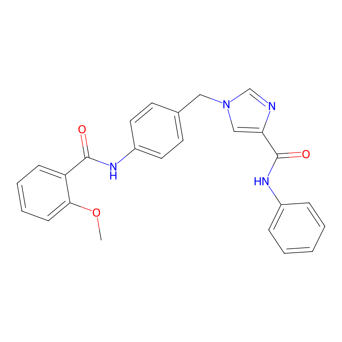 1-(4-(2-methoxybenzamido)benzyl)-N-phenyl-1H-imidazole-4-carboxamide molecular structure, CAS 1251623-72-9