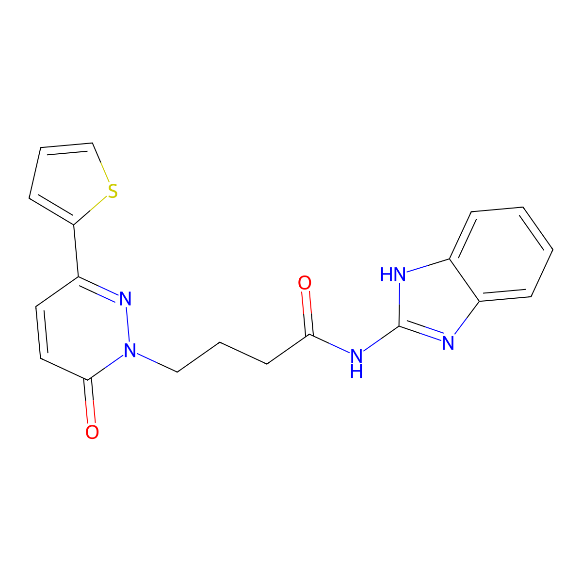N-(1H-benzo[d]imidazol-2-yl)-4-(6-oxo-3-(thiophen-2-yl)pyridazin-1(6H)-yl)butanamide molecular structure, CAS 1251623-84-3