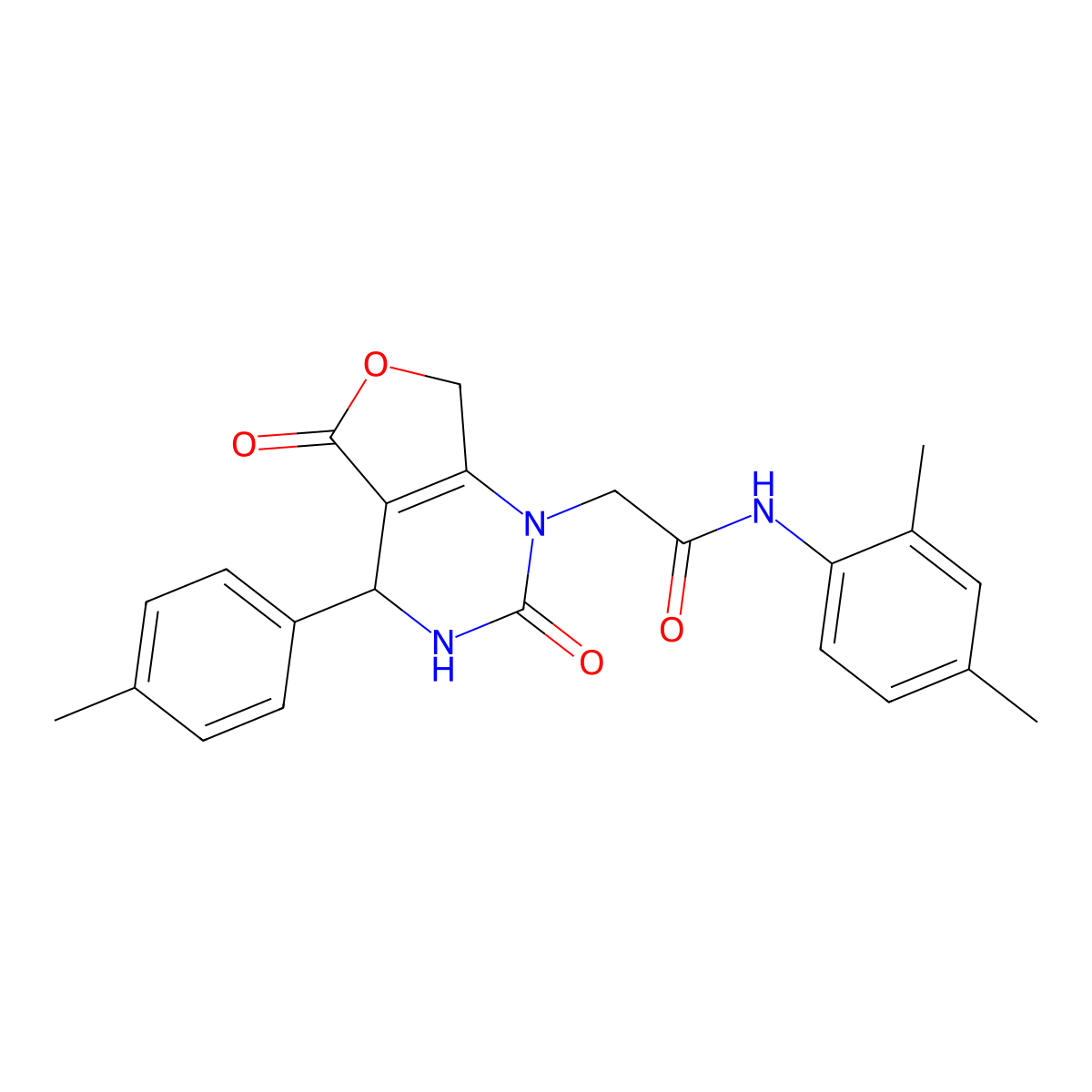 N-(2,4-dimethylphenyl)-2-(2,5-dioxo-4-(p-tolyl)-3,4-dihydrofuro[3,4-d]pyrimidin-1(2H,5H,7H)-yl)acetamide molecular structure, CAS 1251623-94-5