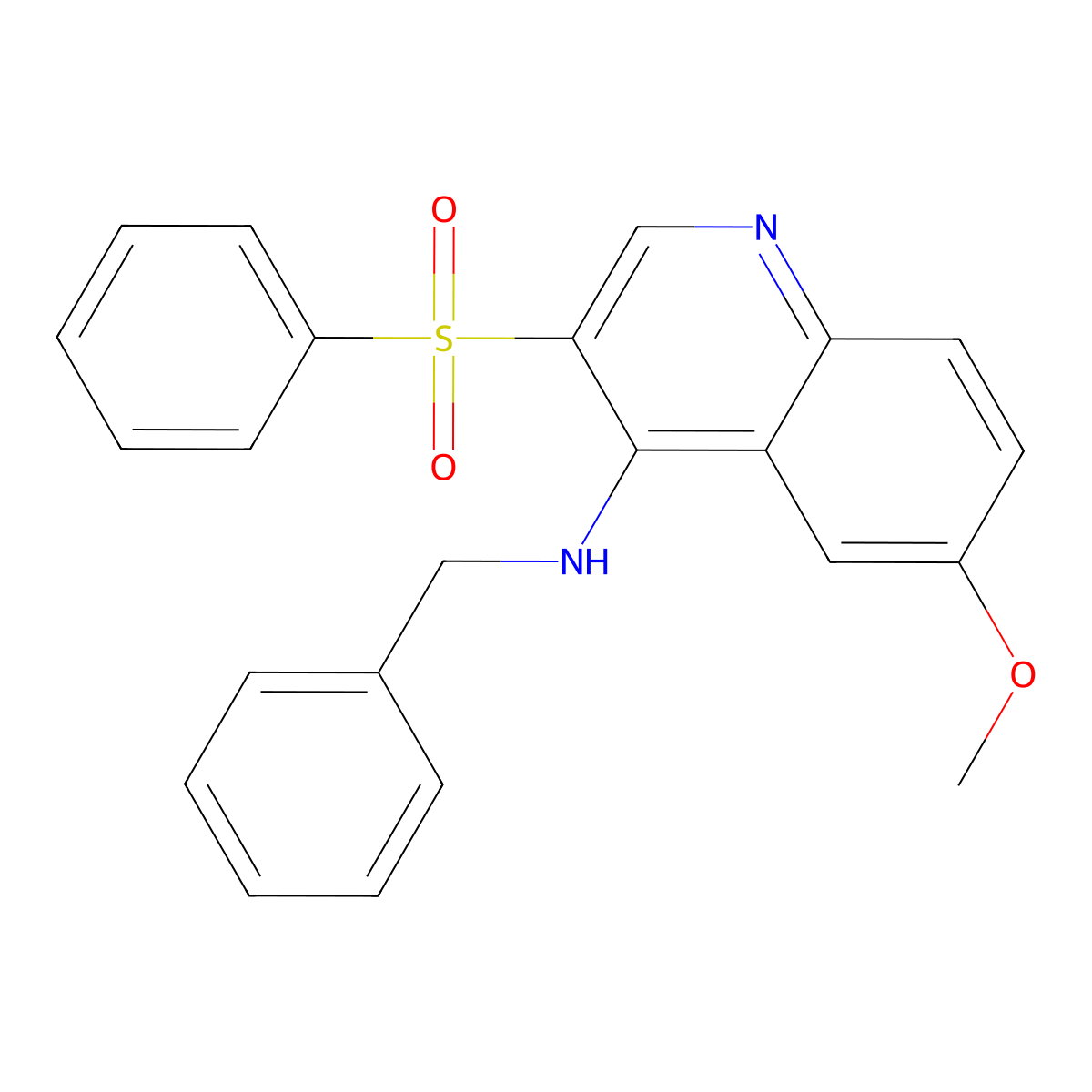 3-(benzenesulfonyl)-N-benzyl-6-methoxyquinolin-4-amine molecular structure, CAS 1251623-96-7