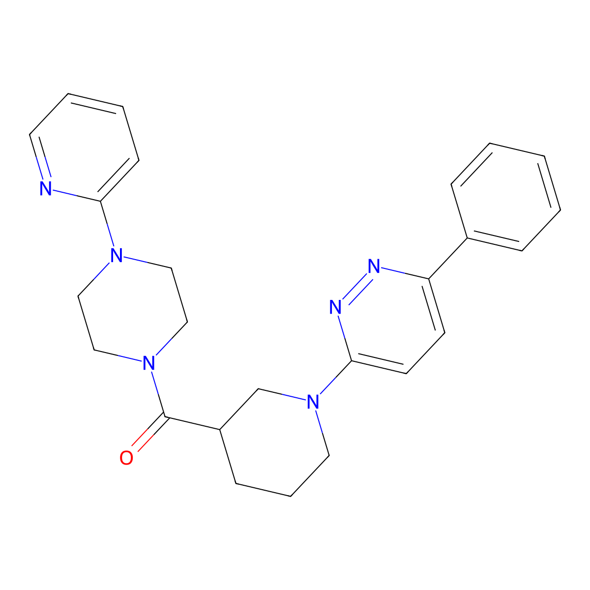 3-Phenyl-6-{3-[4-(pyridin-2-yl)piperazine-1-carbonyl]piperidin-1-yl}pyridazine molecular structure, CAS 1251623-97-8