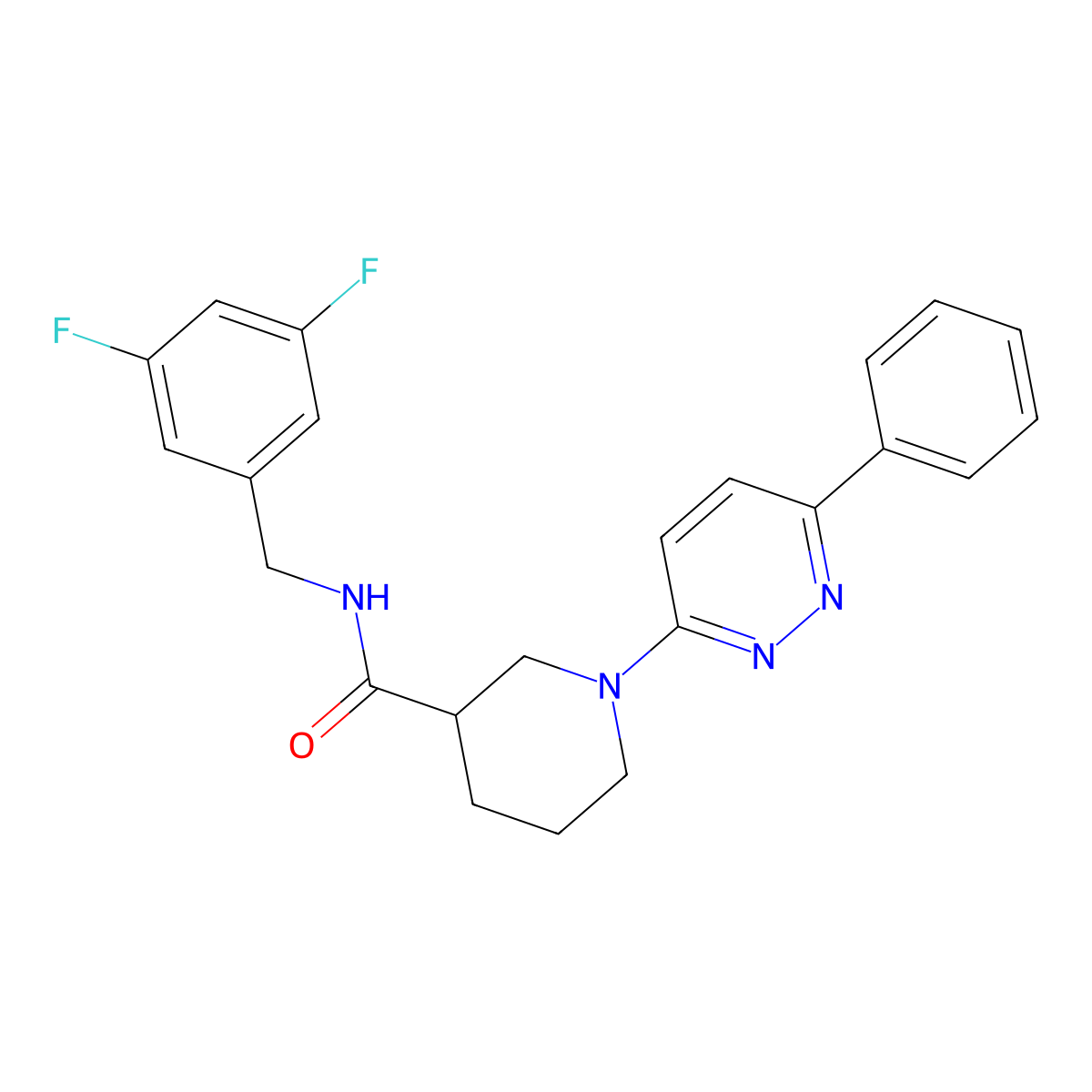 N-(3,5-difluorobenzyl)-1-(6-phenylpyridazin-3-yl)piperidine-3-carboxamide molecular structure, CAS 1251624-07-3