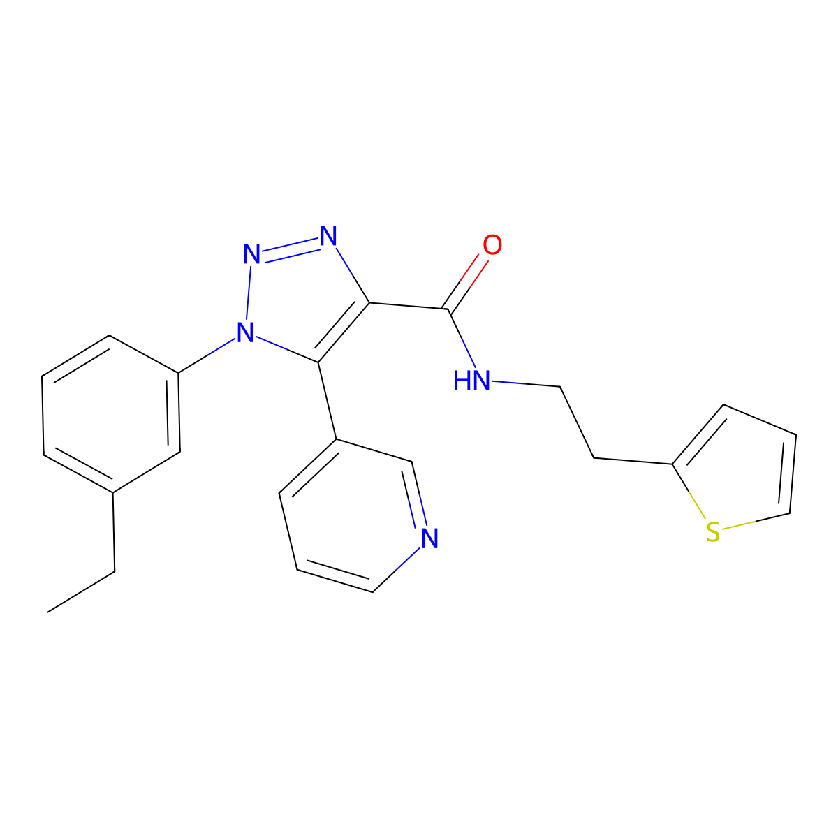 1-(3-ethylphenyl)-5-(pyridin-3-yl)-N-[2-(thiophen-2-yl)ethyl]-1H-1,2,3-triazole-4-carboxamide molecular structure, CAS 1251624-10-8