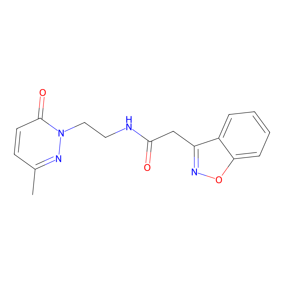 2-(benzo[d]isoxazol-3-yl)-N-(2-(3-methyl-6-oxopyridazin-1(6H)-yl)ethyl)acetamide molecular structure, CAS 1251624-26-6