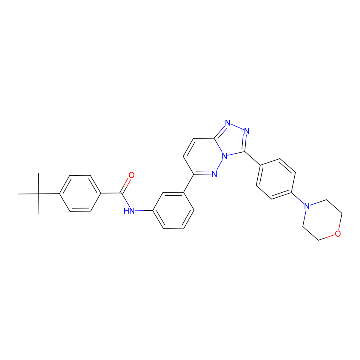 4-(tert-butyl)-N-(3-(3-(4-morpholinophenyl)-[1,2,4]triazolo[4,3-b]pyridazin-6-yl)phenyl)benzamide molecular structure, CAS 1251624-37-9