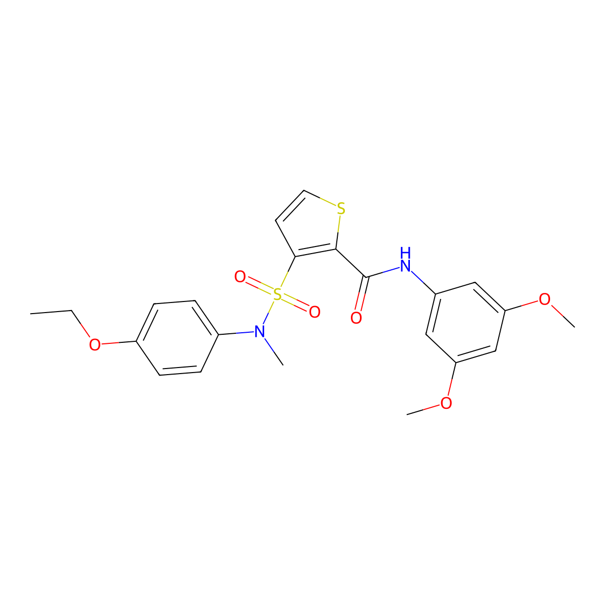 N-(3,5-dimethoxyphenyl)-3-[(4-ethoxyphenyl)(methyl)sulfamoyl]thiophene-2-carboxamide molecular structure, CAS 1251624-38-0