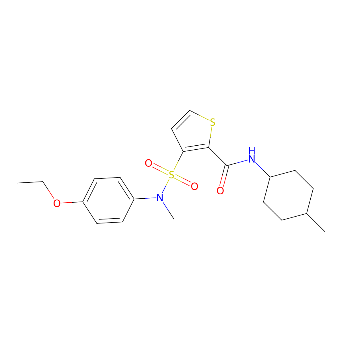 3-[(4-ethoxyphenyl)(methyl)sulfamoyl]-N-(4-methylcyclohexyl)thiophene-2-carboxamide molecular structure, CAS 1251624-47-1